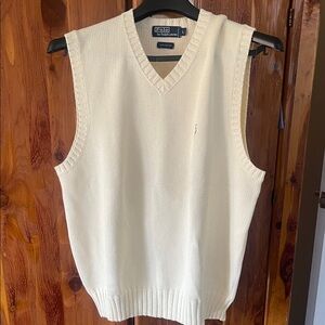 Polo by Ralph Lauren Men's V-Neck Sweater Vest in Cream